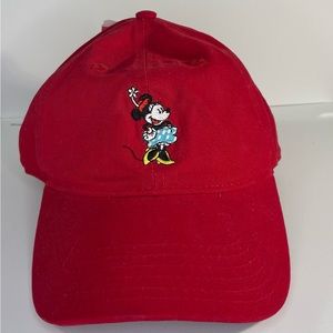 Disney Minnie Mouse Baseball Cap Adjustable Strap Back Red Adult